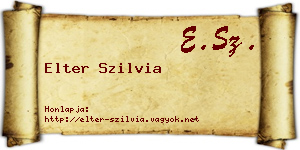 Elter Szilvia névjegykártya
